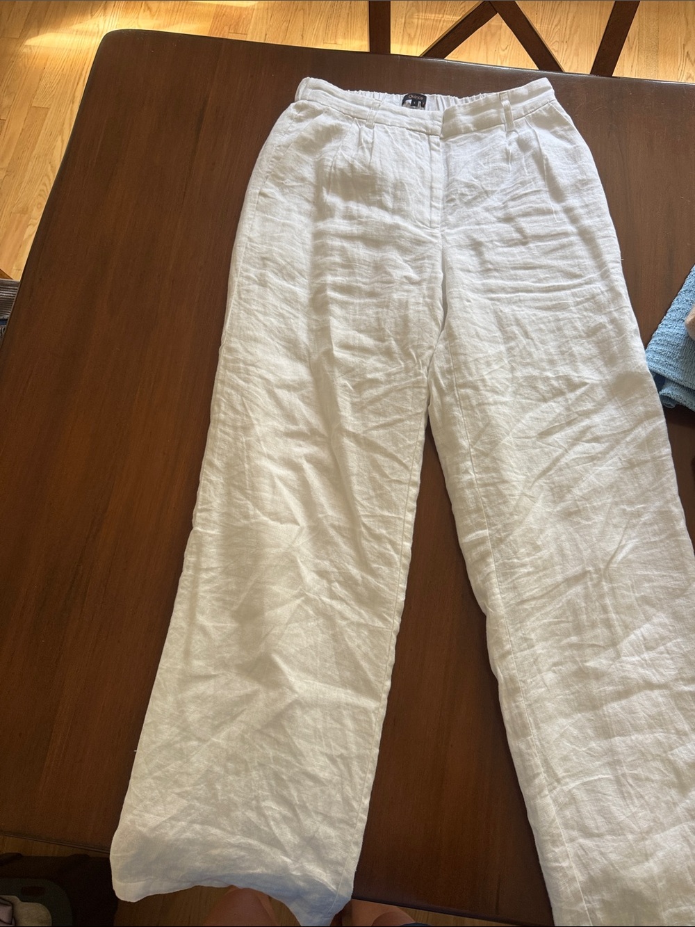 Quince White Linen Wide-Leg Pants